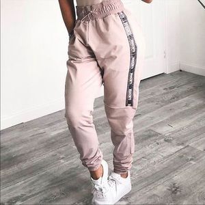 Gymshark Revival Joggers in Taupe High Waisted L